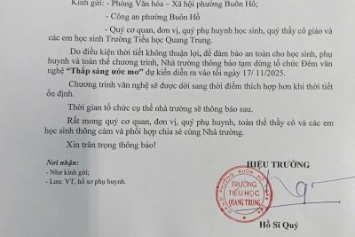 THÔNG BÁO TẠM DỪNG CHƯƠNG TRÌNH VĂN NGHỆ “THẮP SÁNG ƯỚC MƠ”